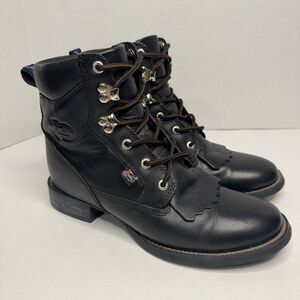 Justin Women’s 7.5B George Strait Kittle Lace‑Up Roper Boots – Style L0606 – EUC